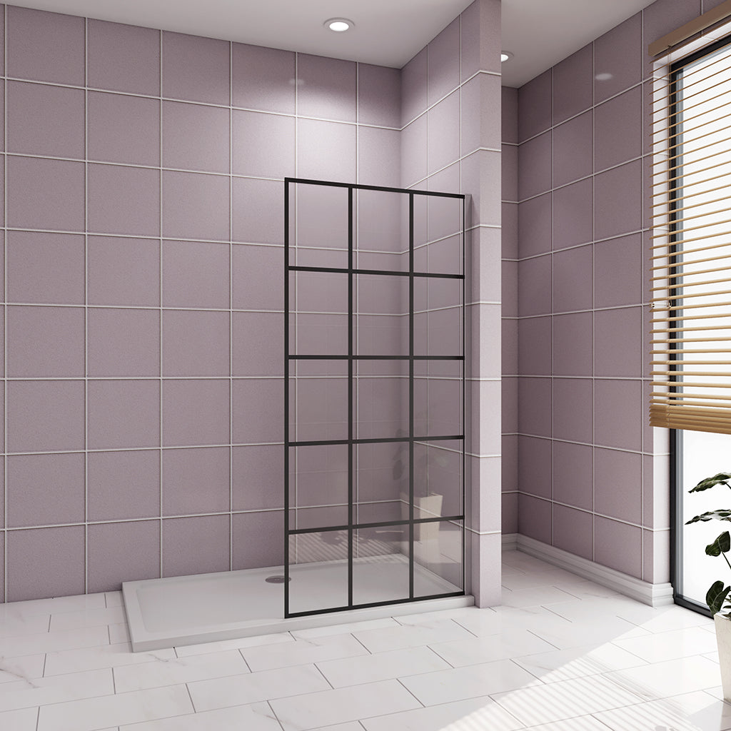 100 H.200 cm Walk in Duschwand Gittermuster dusche für badezimmer