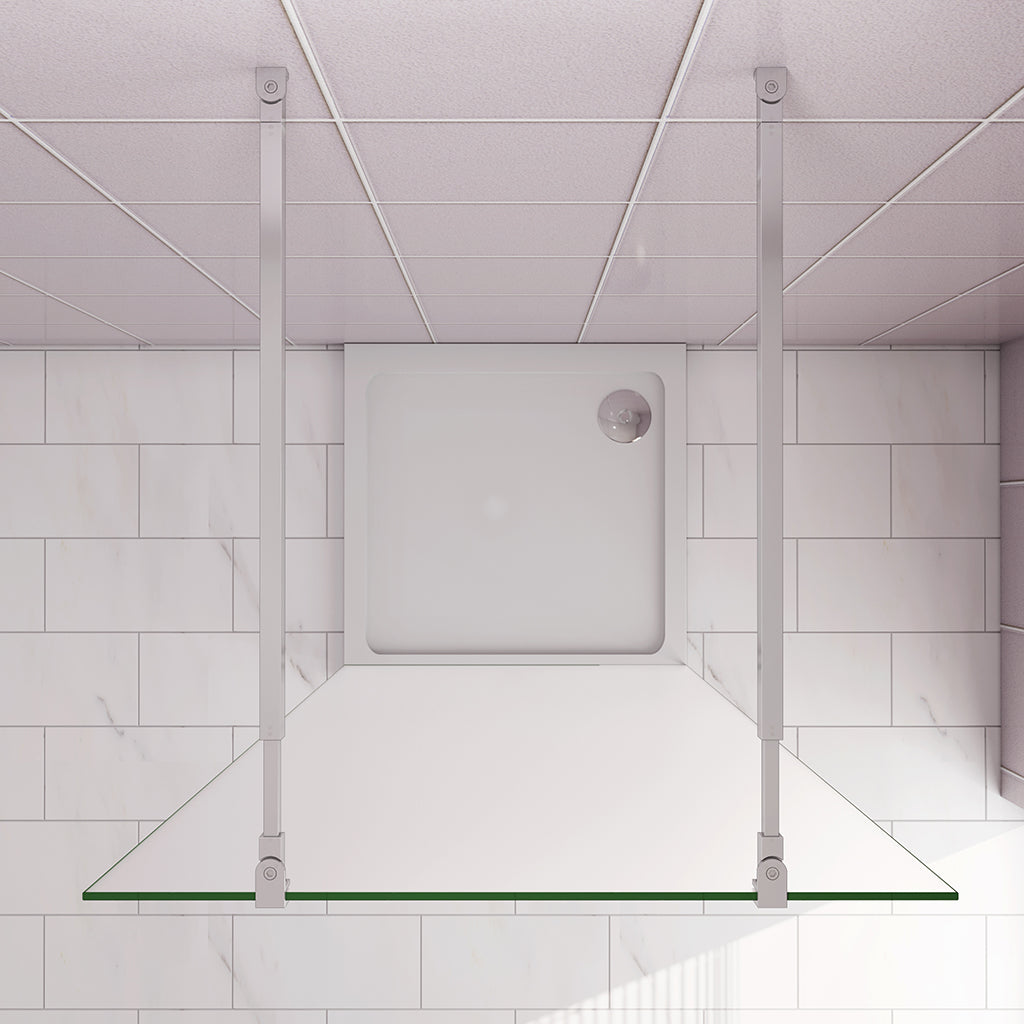 107.7 H.200 cm 10cm Walk in Duschwänd mit 2xStabilisationsstange 73-120cm für badezimmer