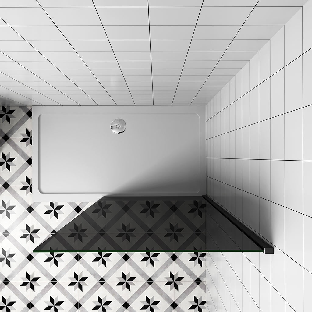 110 H.200 cm Walk in Duschwand Schwarz Schutzfolie badezimmer ideen