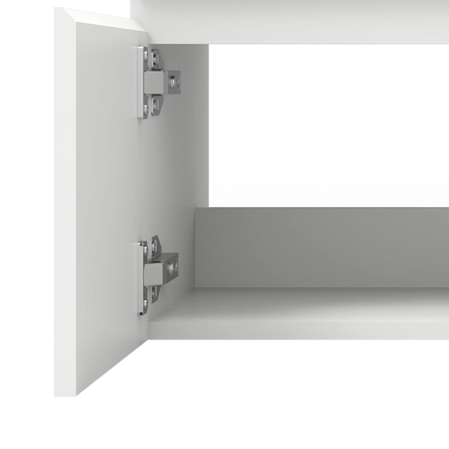 Badezimmer Badmöbel 60cm Mineralguss Waschtisch mit Unterschrank Hängeschrank Weiß Matt Badezimmerschränke Badschrank mit 2 Soft-Close Türen