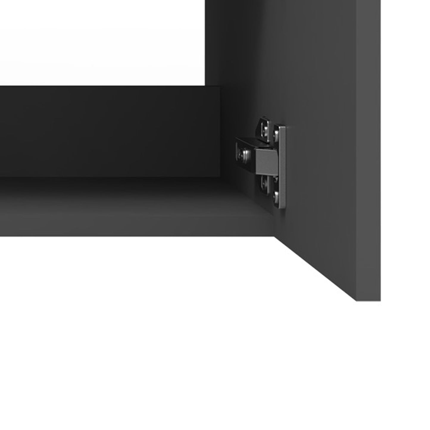 Badezimmer Badmöbel 60cm Dickes Keramik Waschtisch mit Unterschrank Hängeschrank Dunkelgrau Matt Badezimmerschränke Badschrank mit 2 Soft-Close Türen