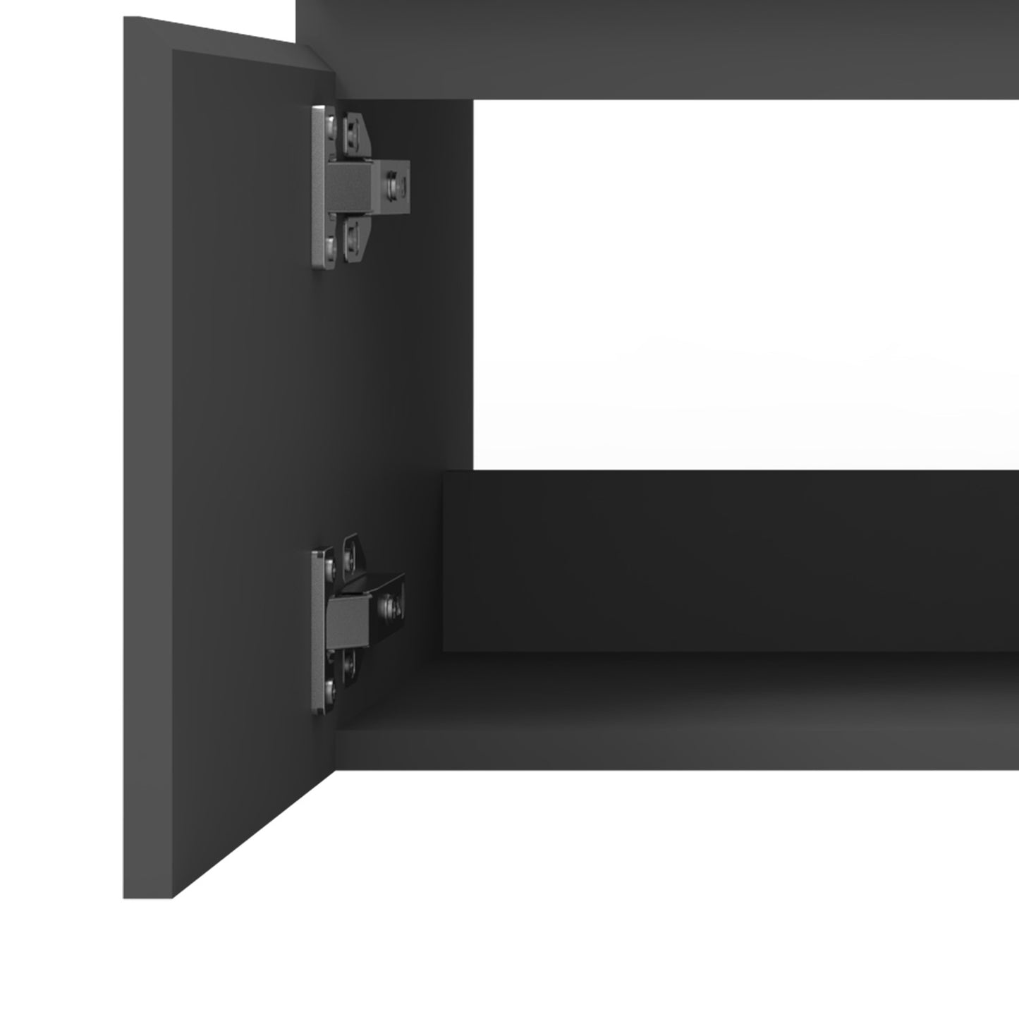 Badezimmer Badmöbel 60cm Schwarz Mineralguss Waschtisch mit Unterschrank Hängeschrank Dunkelgrau Matt Badezimmerschränke Badschrank mit 2 Soft-Close Türen