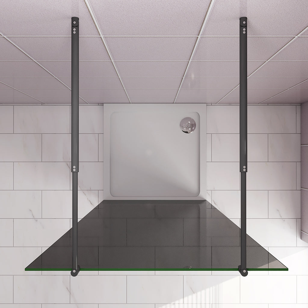 1177 H.2000 mm Walk in Duschwänd Schwarz Schutzfolie mit 2xStabilisationsstange 700-1200mm badezimmer ideen