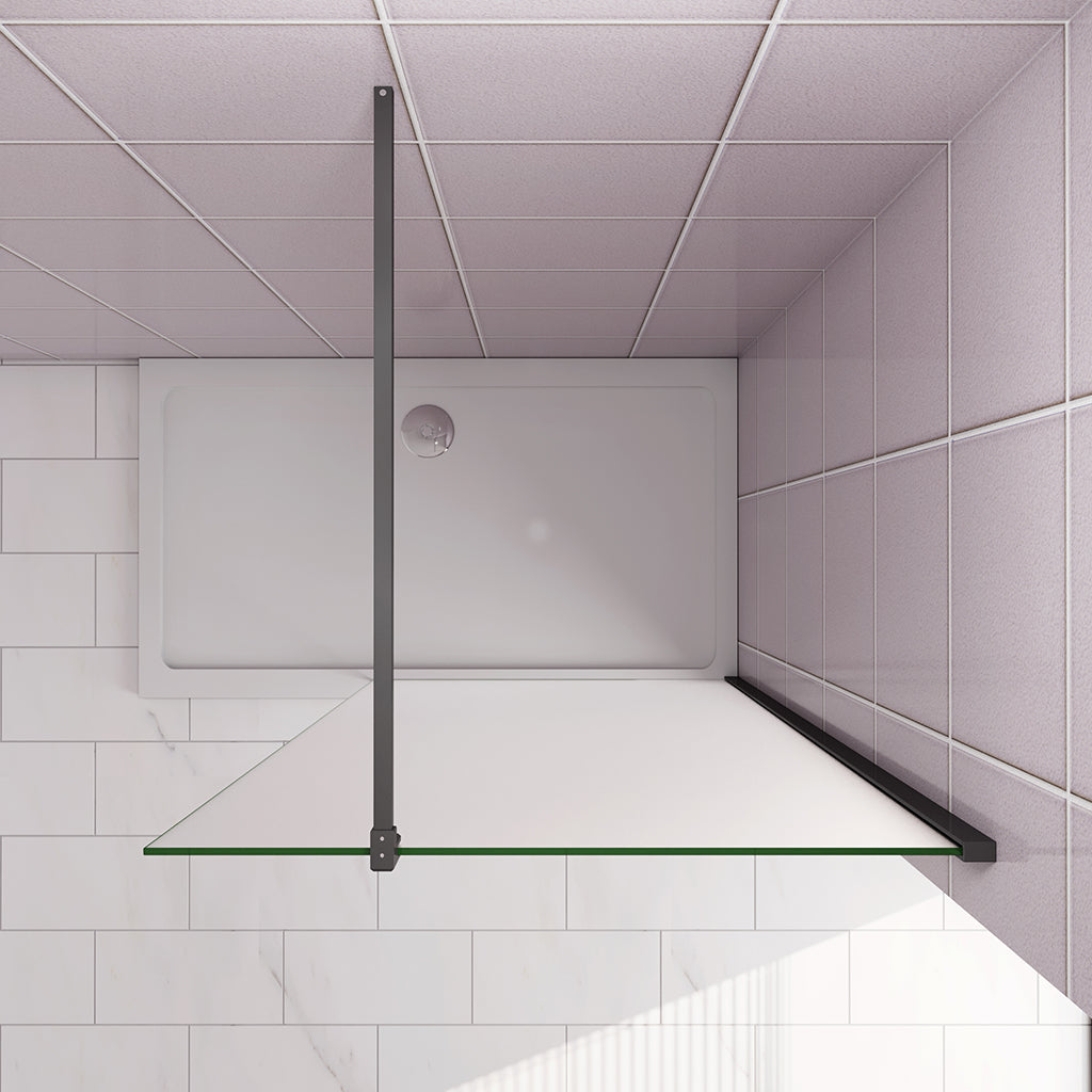 120 H.200 cm 10cm Walk in Duschwand mit Stabilisationsstange 140cm für badezimmer