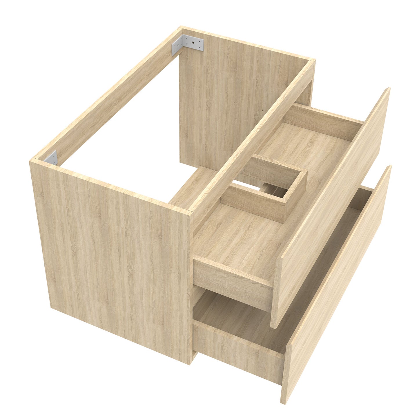 Waschtisch mit Unterschrank 80 cm Badmöbel Set Waschbecken mit Unterschrank Eiche Matt Softclose