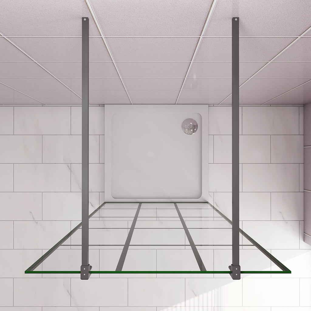 137.7 H.200 cm Walk in Duschwänd Gittermuster mit 2xStabilisationsstange 140cm für badezimmer