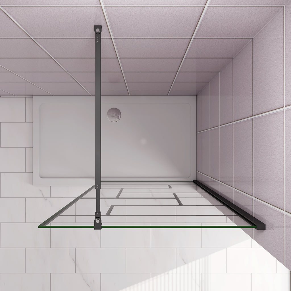 140 H.200 cm Glasdusche Walk in Duschwand mit Stabilisationsstange 73-120cm für badezimmer