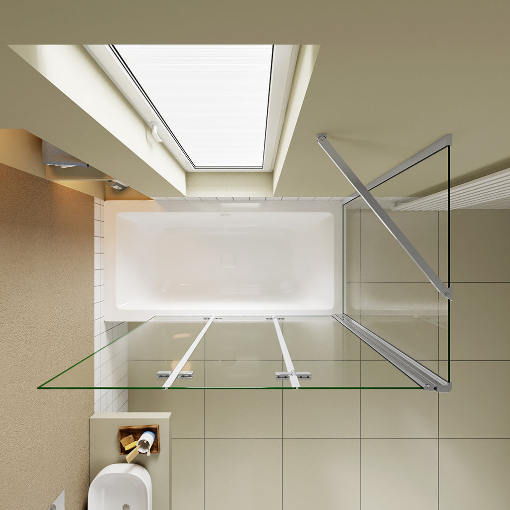 140 Höhe Duschabtrennung Badewannenaufsatz 130 Seitenwand 75 cm für badezimmer