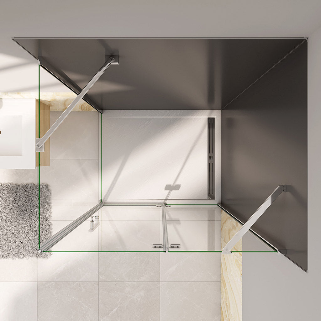 1850 Höhe Drehtür 900 mit Seitenwand 760 mm Wandverkleidung für badezimmer