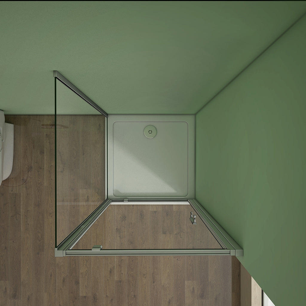 1850 Höhe Drehtür grauweiss 760 mit Seitenwand 760 mm für badezimmer