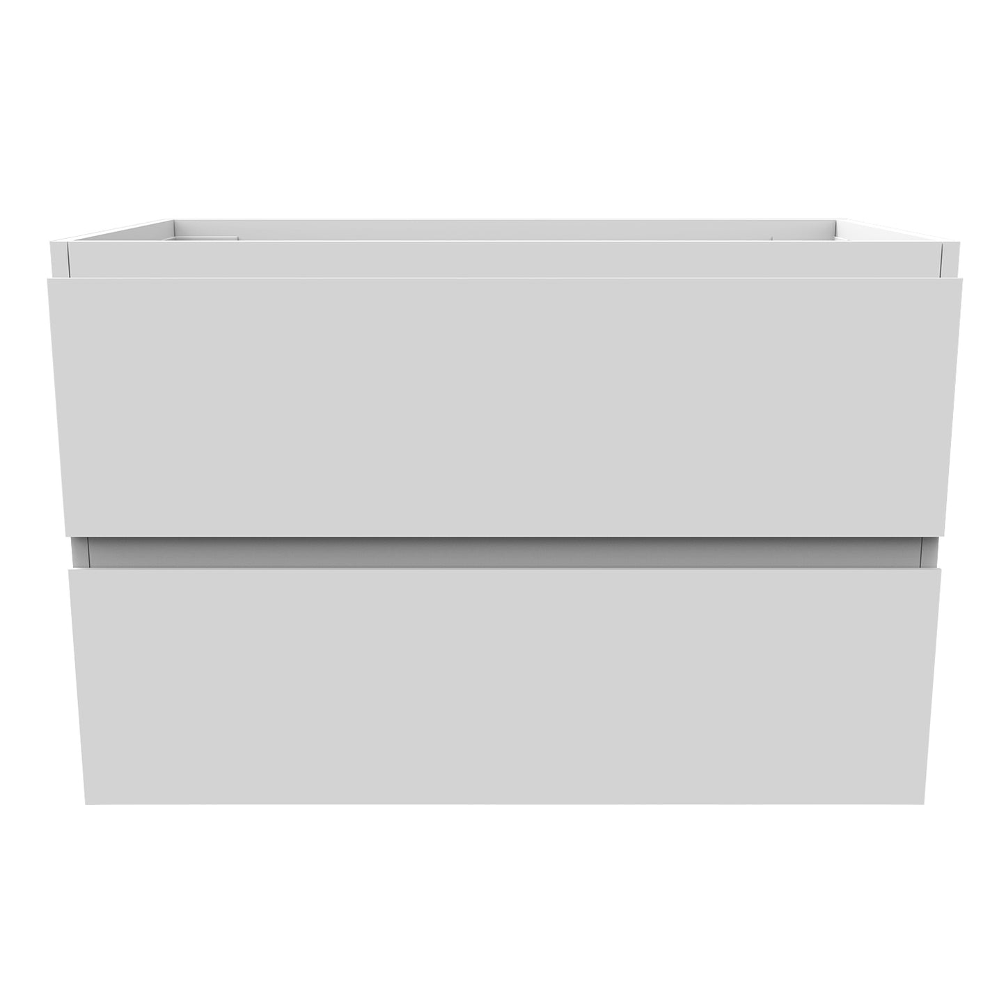 Badezimmermöbel 80cm Mineralguss Waschtisch mit Unterschrank Badmöbel set Badezimmerschränke mit 2 Soft-Close Schubladen Weiß Matt
