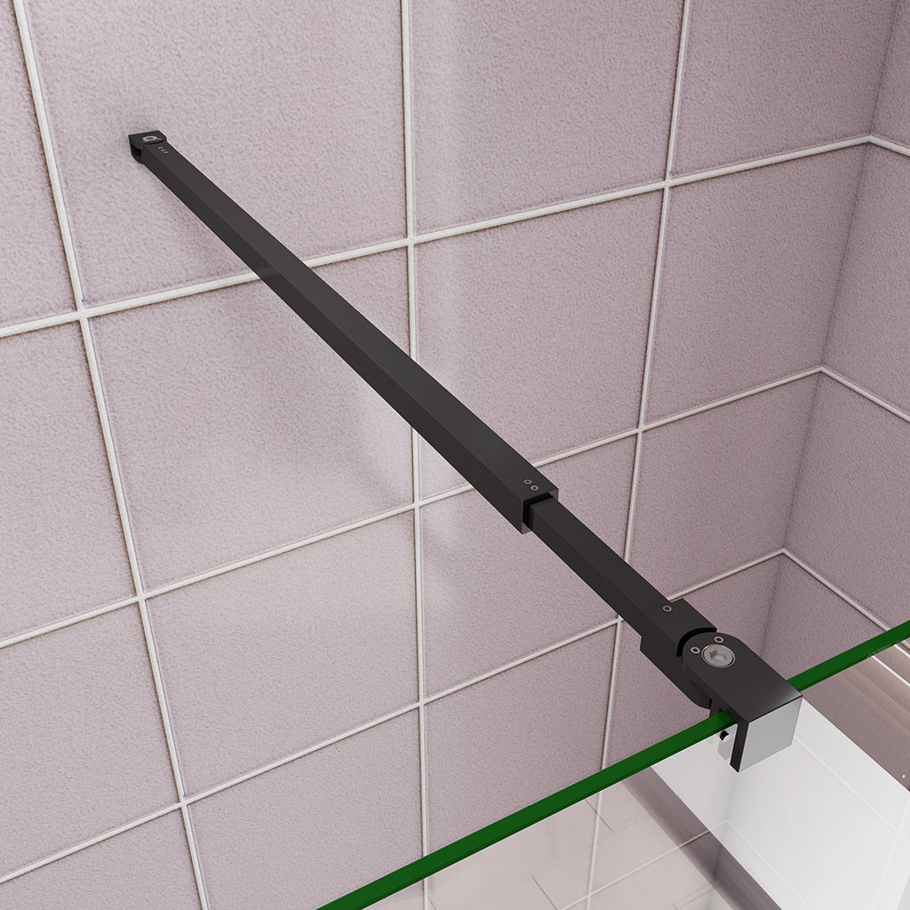 1cm Walk in Duschwänd 77.7 mit 2xStabilisationsstange 73-120cm für badezimmer