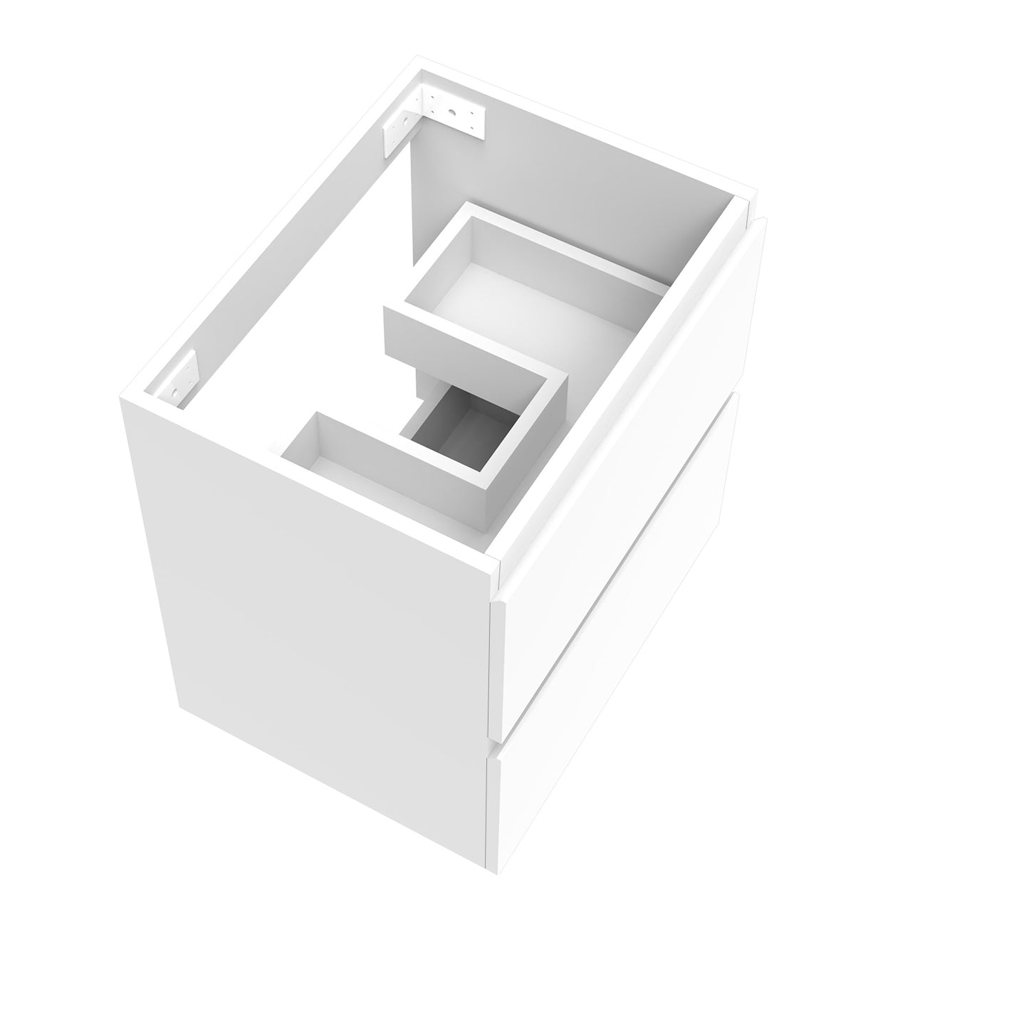 Badezimmermöbel 50cm Mineralguss Waschtisch mit Unterschrank Badmöbel set Badezimmerschränke mit 2 Soft-Close Schubladen Weiß Matt