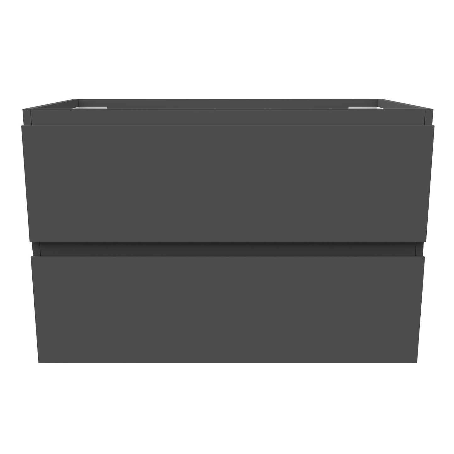 Badezimmermöbel 80cm Mineralguss Waschtisch mit Unterschrank Badmöbel set Badezimmerschränke mit 2 Soft-Close Schubladen Dunkelgrau Matt