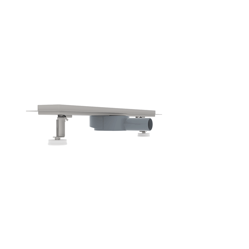 Duschrinne mit 360° drehbarem Siphon, befliesbarer Bodenablauf mit Geruchsstop und Haarsieb 80cm