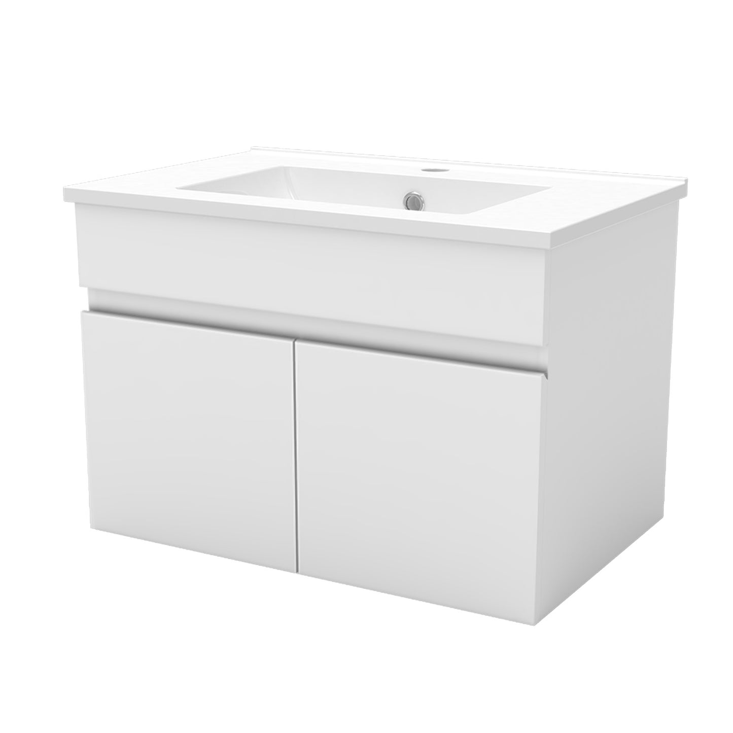 Badmöbel Set 60 cm Weiß Waschbecken mit Unterschrank Soft-Close