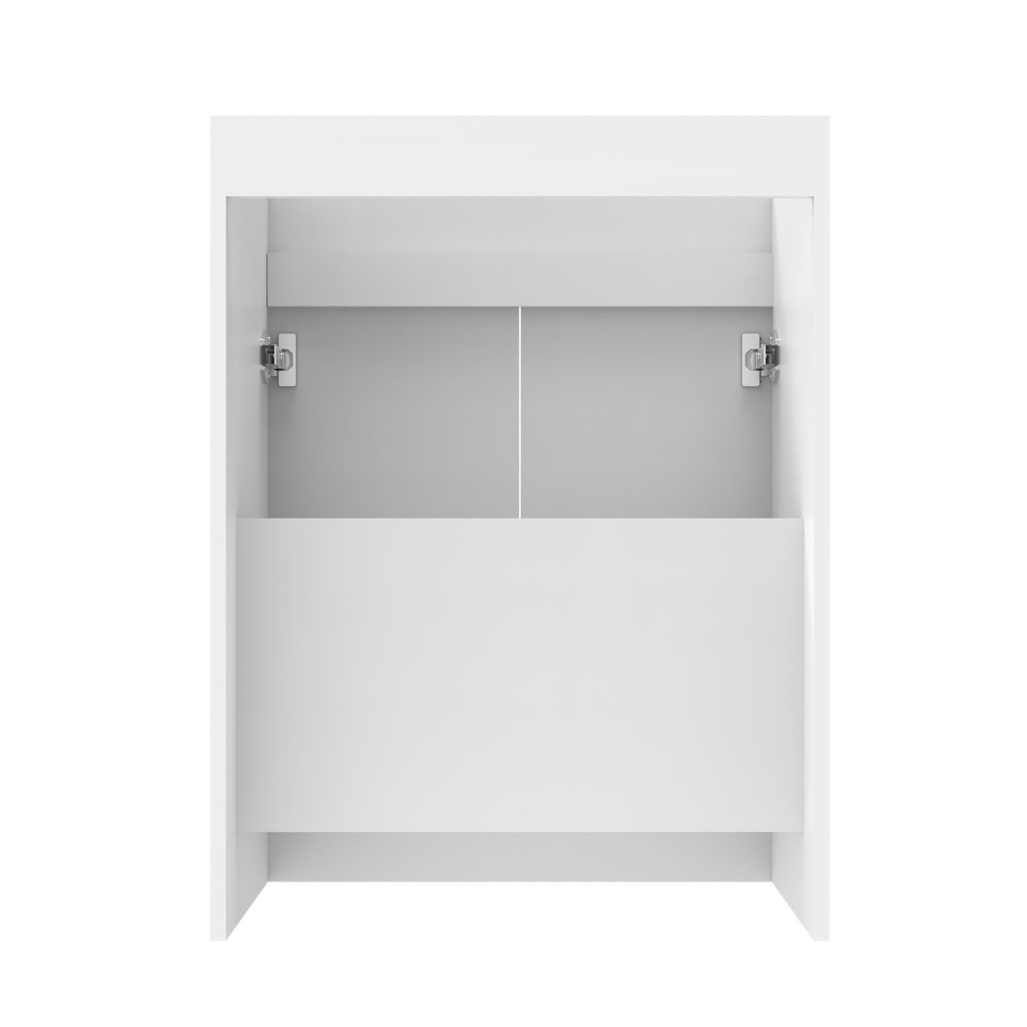 Badmöbel Set 60 cm Breit Weiß Matt Badezimmermöbel Mineralguss waschbecken mit unterschrank 2 Soft-Close Türen Standschrank