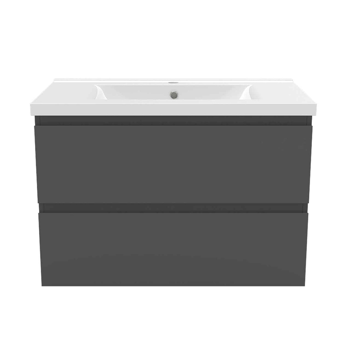 Badmöbel Set 80 cm Anthrazit Waschbecken mit Unterschrank Soft-Close