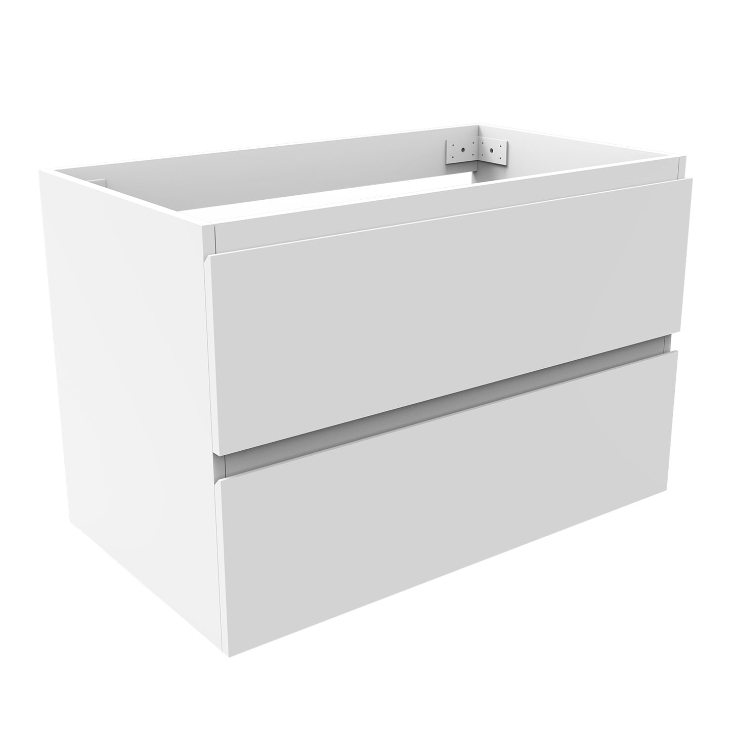 Badezimmermöbel 80cm Mineralguss Waschtisch mit Unterschrank Badmöbel set Badezimmerschränke mit 2 Soft-Close Schubladen Weiß Matt