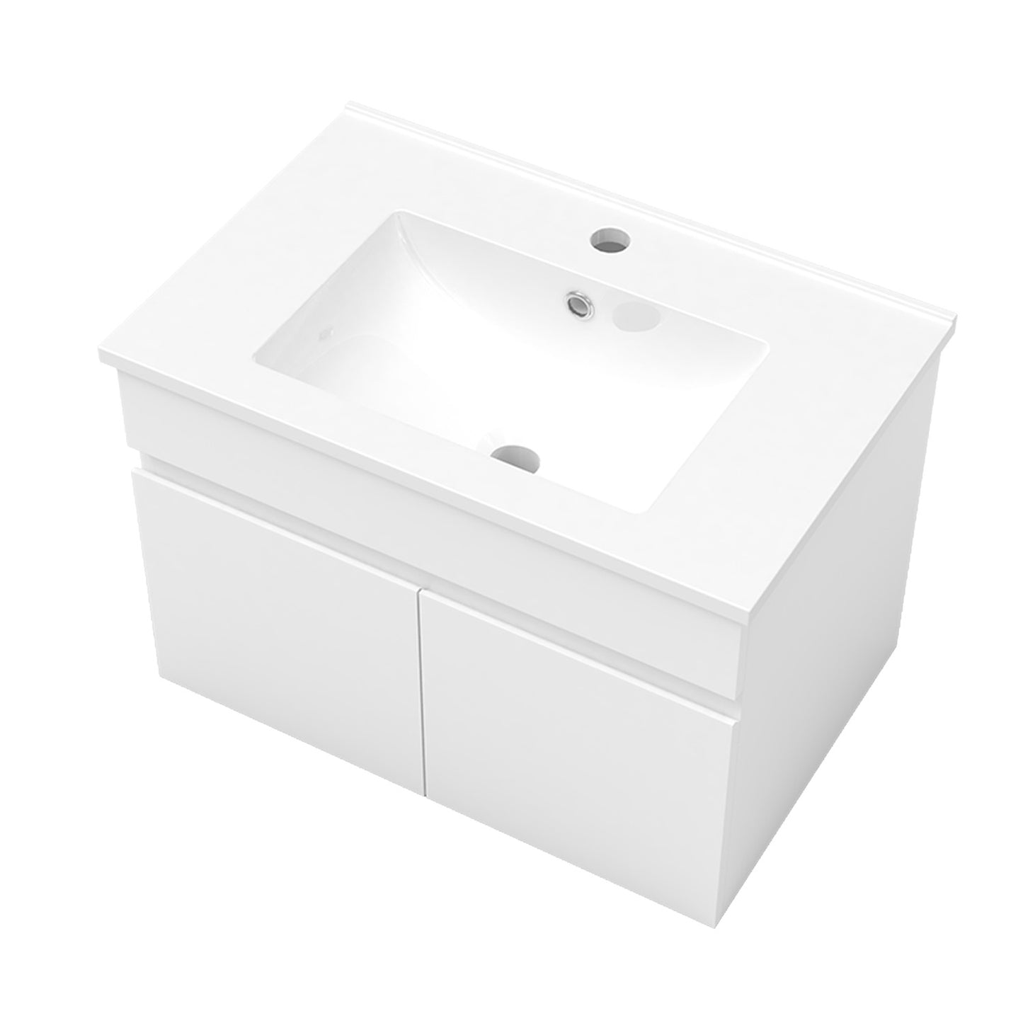 Badmöbel Set 60 cm Weiß Waschbecken mit Unterschrank Soft-Close