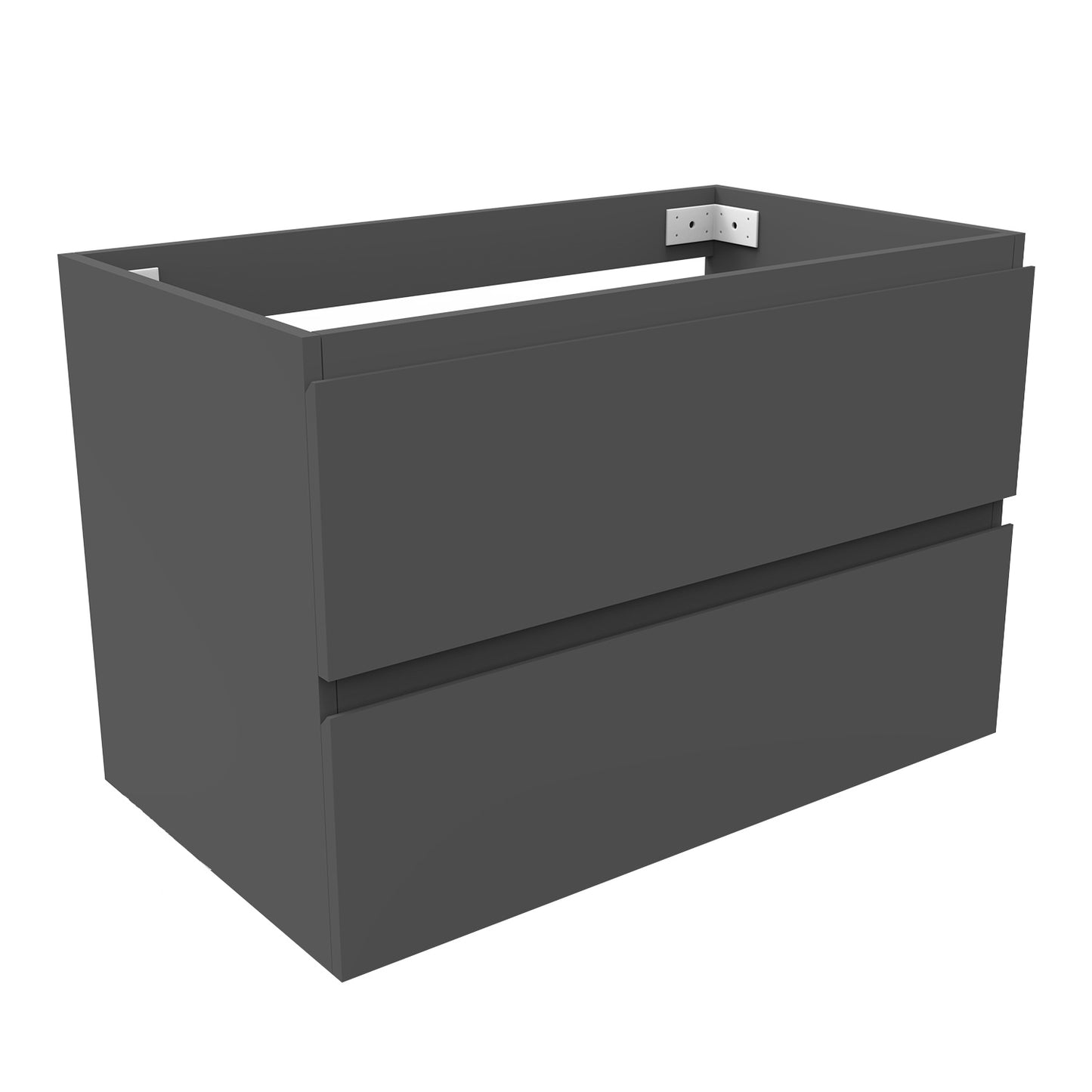 Badezimmermöbel 80cm Mineralguss Waschtisch mit Unterschrank Badmöbel set Badezimmerschränke mit 2 Soft-Close Schubladen Dunkelgrau Matt