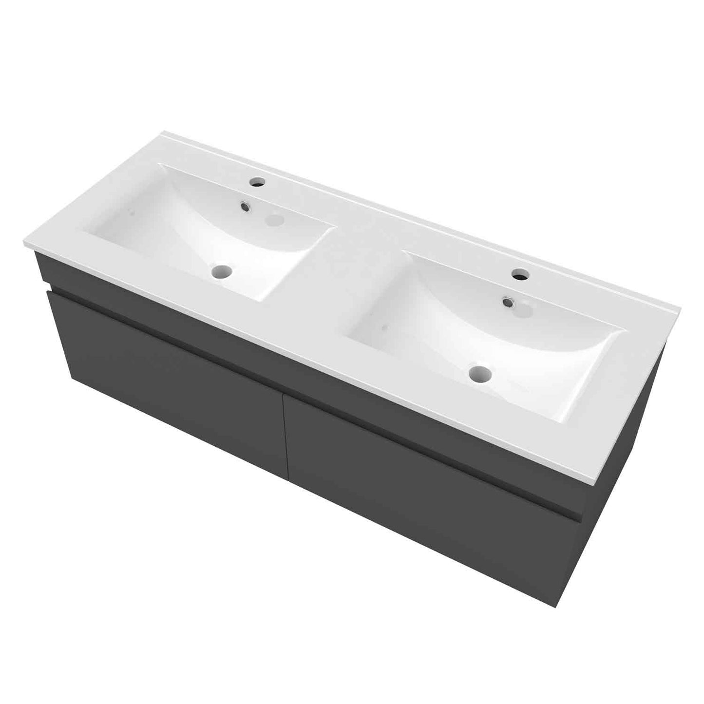 Badmöbel Set 120 cm Anthrazit Waschbecken mit Unterschrank Soft-Close