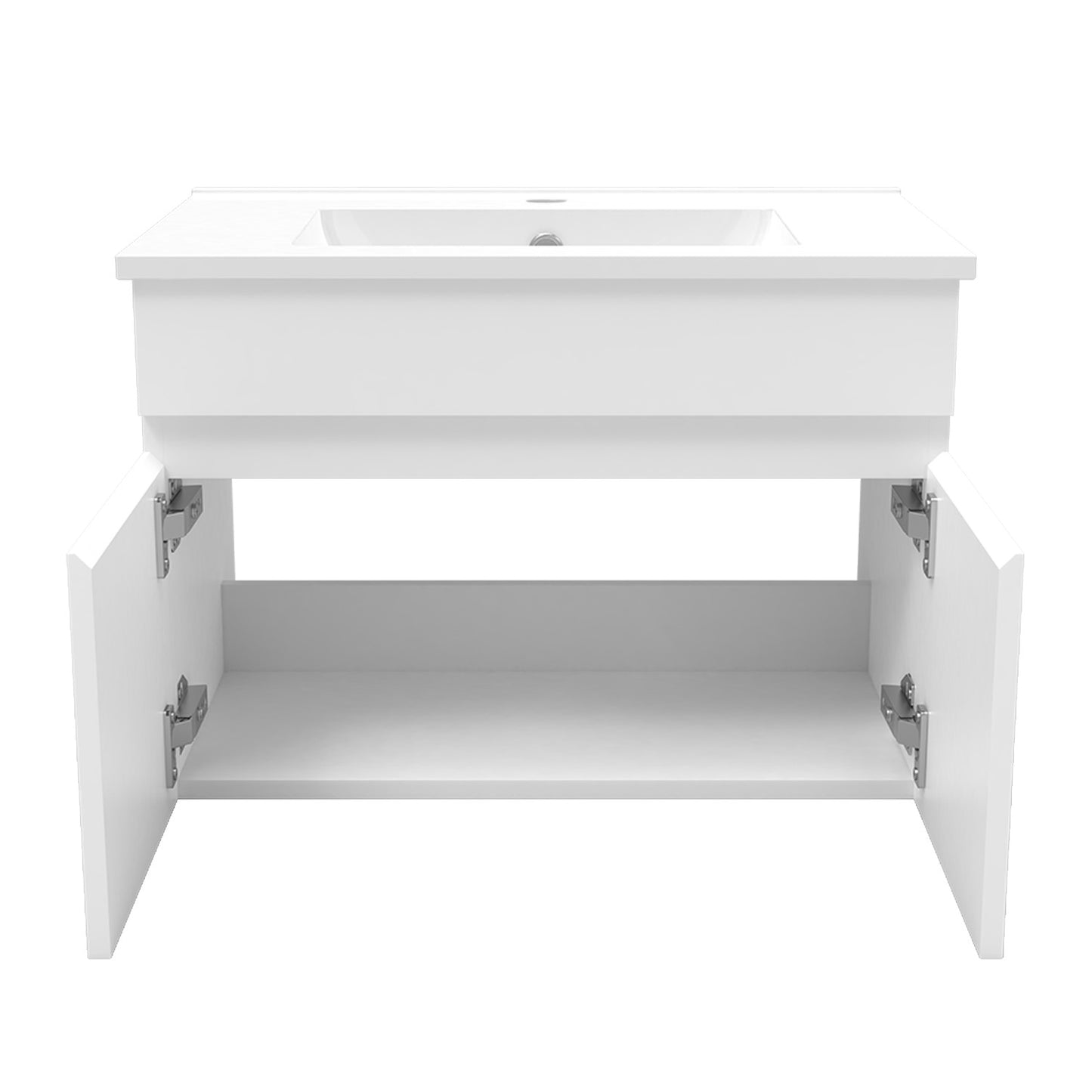 Badmöbel Set 60 cm Weiß Waschbecken mit Unterschrank Soft-Close