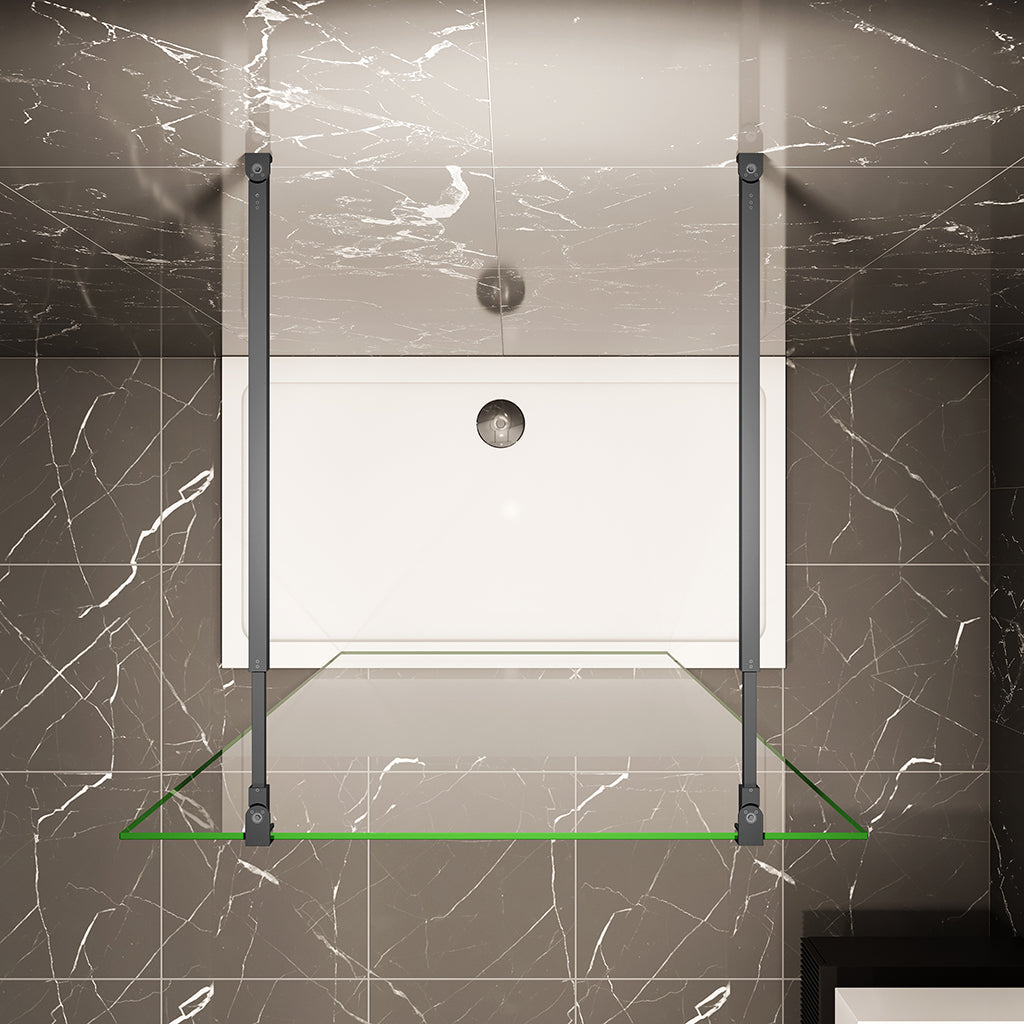 67.7 H.200 cm Walk in Duschwänd mit 2xStabilisationsstange 73-120cm für badezimmer