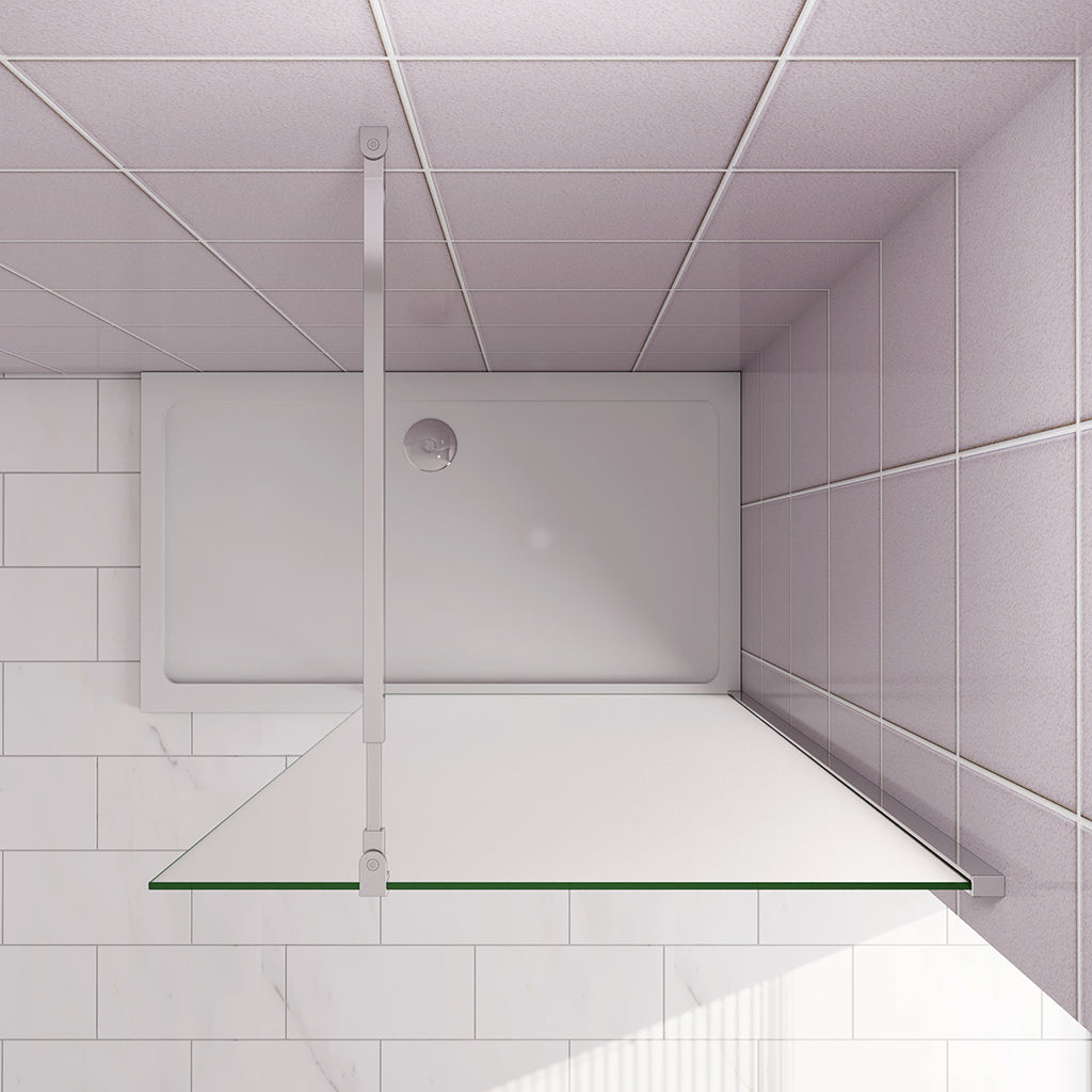 70 H.200 cm GlasDuschwänd 10cm Walk in Duschwänd mit Stabilisationsstange 73-120cm für badezimmer