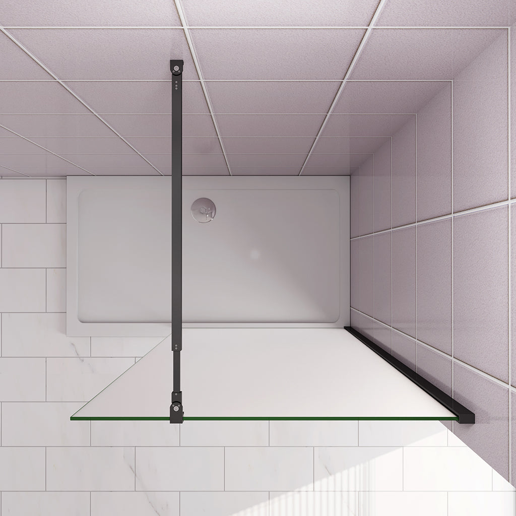 80 H.200 cm 10cm Walk in Duschwand mit Stabilisationsstange 73-120cm für badezimmer