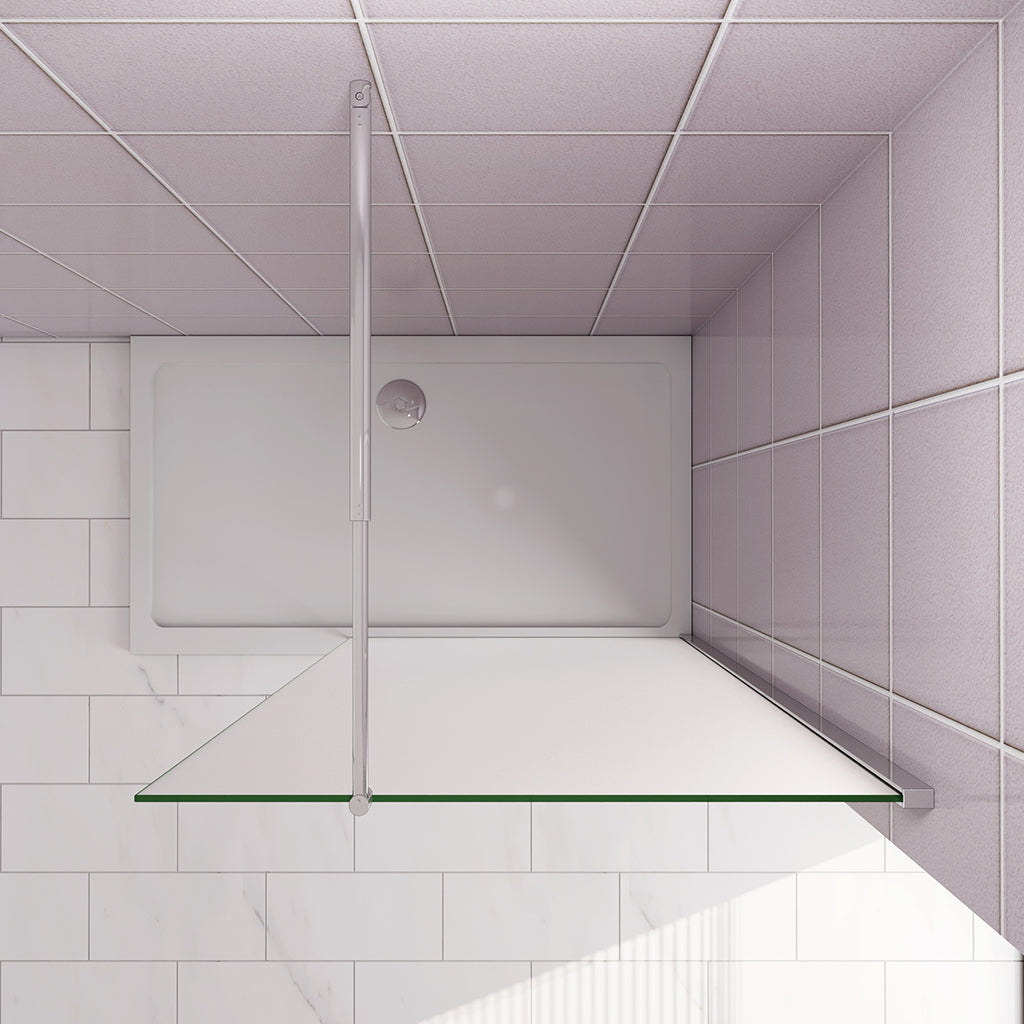 80 H.200 cm Glasdusche 10cm Walk in Duschwand mit Stabilisationsstange 70-120cm für badezimmer