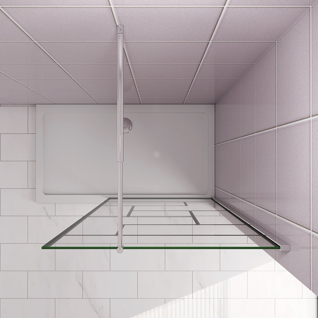 80 H.200 cm Walk in Duschwänd mit Stabilisationsstange 70-120cm dusche