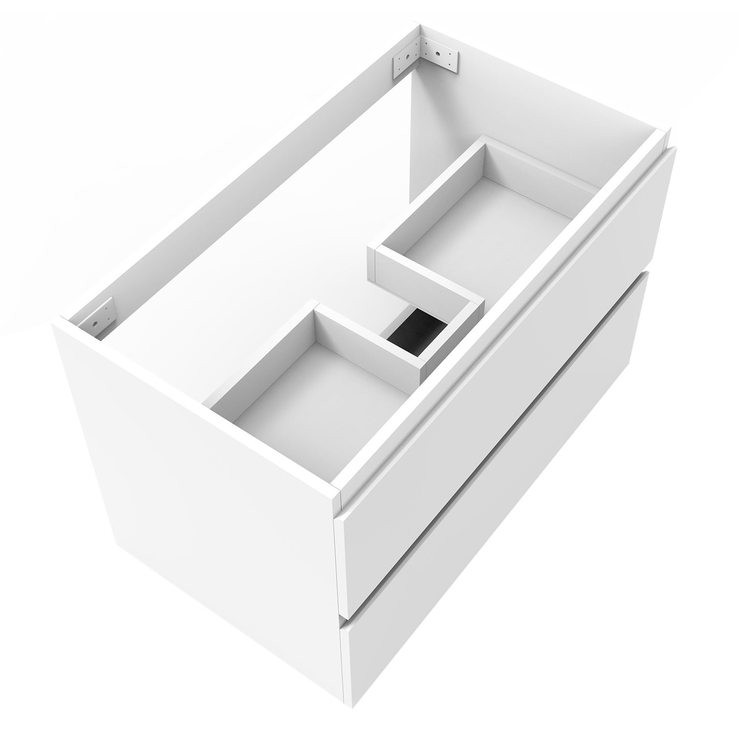 Badezimmermöbel 80cm Mineralguss Waschtisch mit Unterschrank Badmöbel set Badezimmerschränke mit 2 Soft-Close Schubladen Weiß Matt