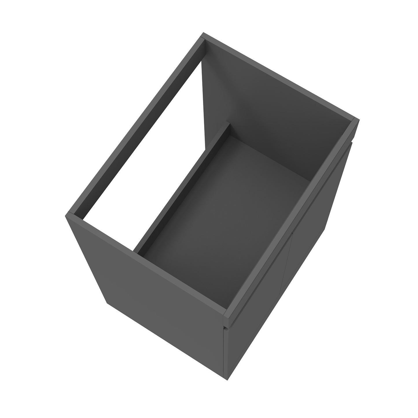 Badmöbel Set 50 cm Breit Dunkelgrau Matt Badezimmermöbel Mineralguss waschbecken mit unterschrank 2 Soft-Close Türen Standschrank