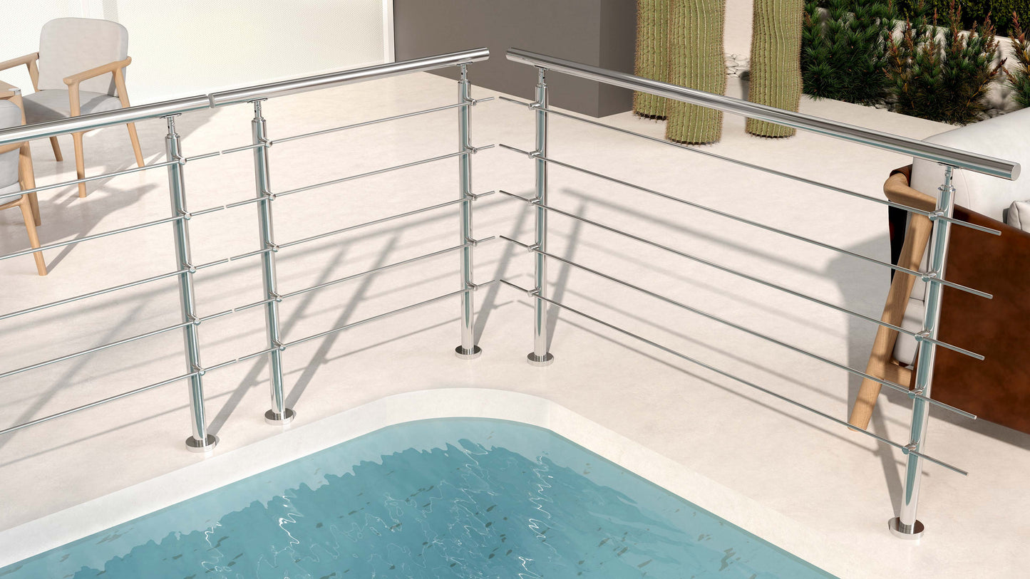 100cm Edelstahl Geländer Treppengeländer Handlauf Treppen Brüstung Innen und Außen