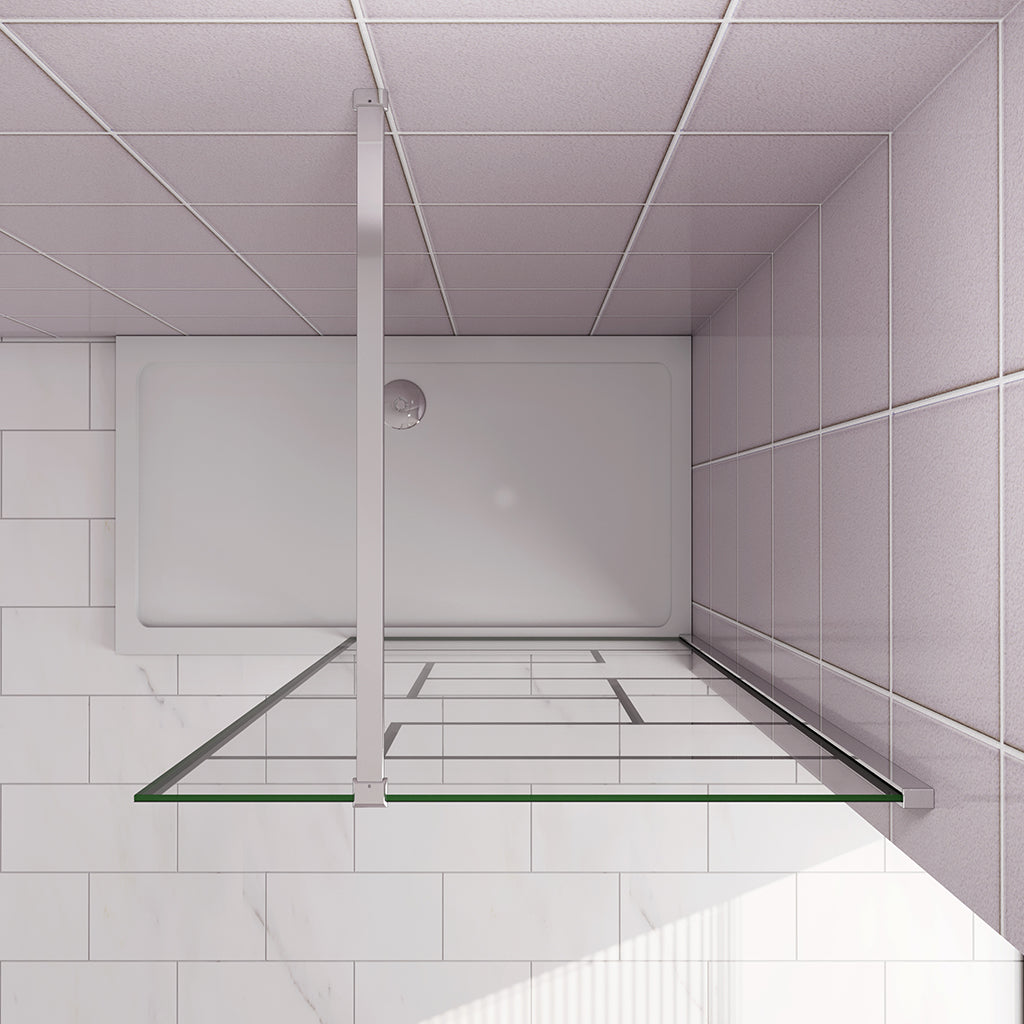 90 H.200 cm Glasdusche Walk in Duschwand mit Stabilisationsstange 90cm für badezimmer