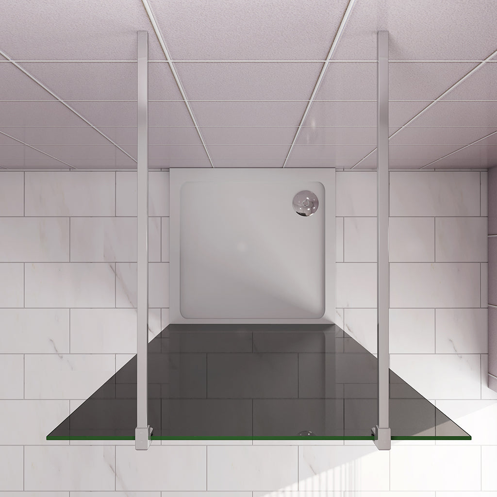 97.7 H.200 cm 10cm Walk in Duschwänd Schwarz Schutzfolie mit 2xStabilisationsstange 90cm