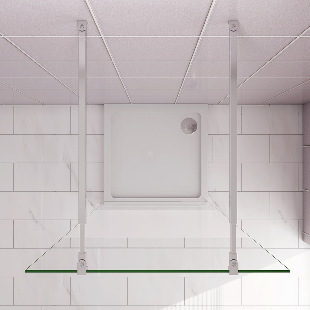 97.7 H.200 cm Glasdusche Walk in Duschwänd mit 2xStabilisationsstange 73-120cm für badezimmer