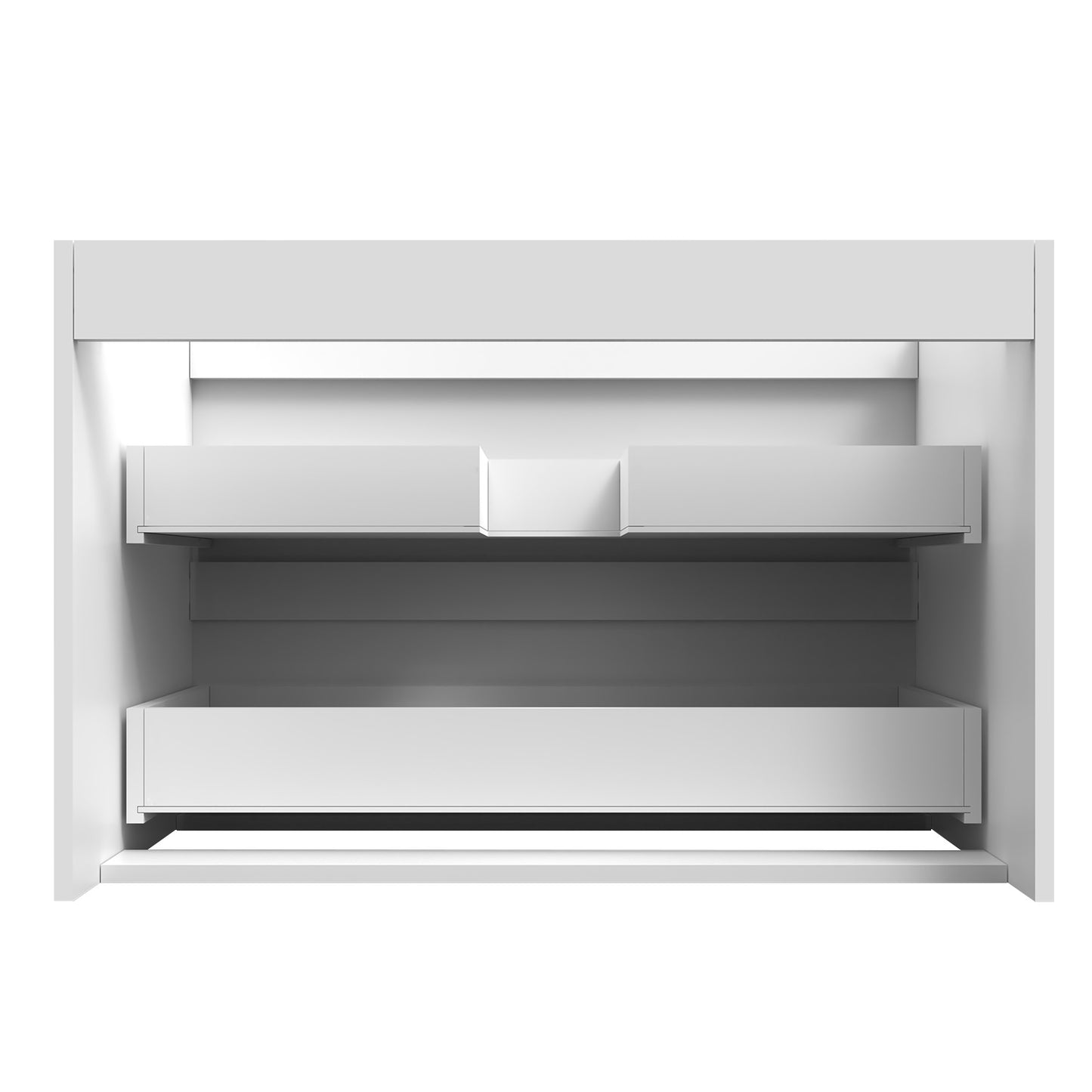 Badezimmermöbel 80cm Mineralguss Waschtisch mit Unterschrank Badmöbel set Badezimmerschränke mit 2 Soft-Close Schubladen Weiß Matt