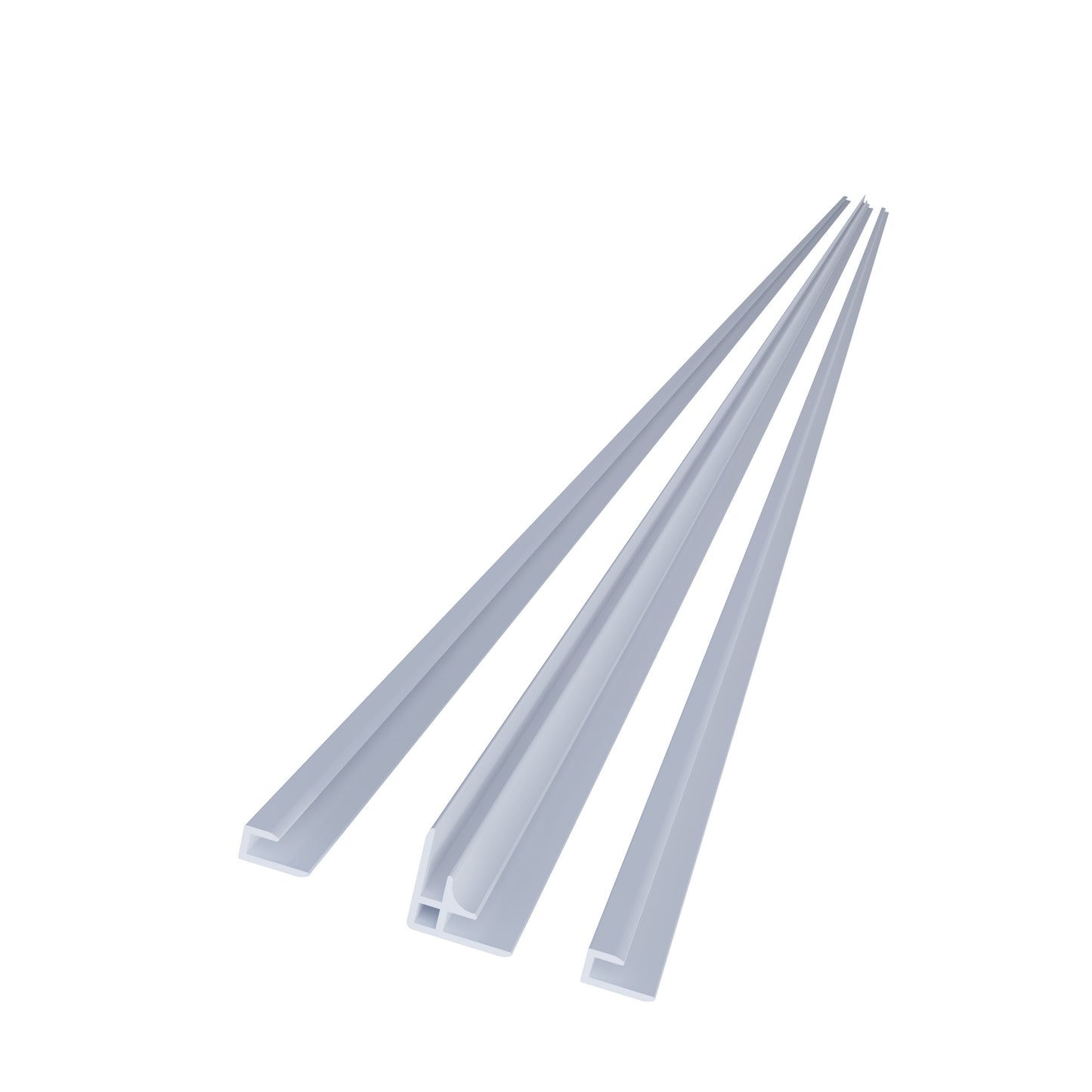 Duschrückwand Zubehör Montage Profile Eckverbinder in Ecke Mattweiß für 3mm H.210 cm Alu Verbundplatten Bad