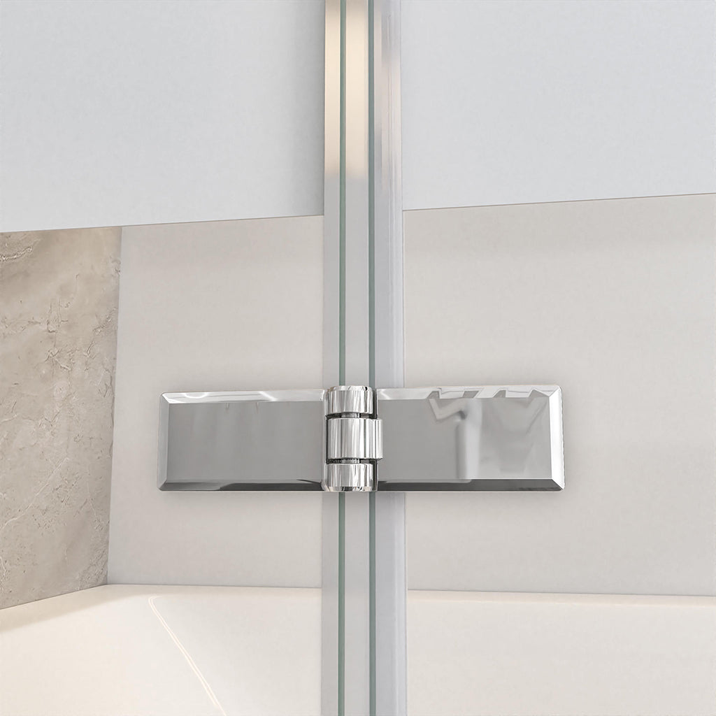 Nano Glas Faltwand Drehwand Trennwand Badewannenaufsatz Duschwand Abtrennung 140 cm Chrom