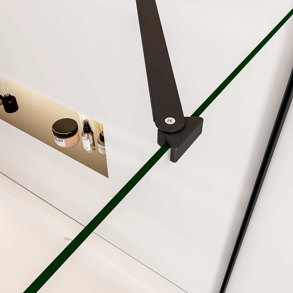Nano Glas Faltwand Drehwand Trennwand Badewannenaufsatz mit Seitenwand Duschwand Abtrennung 140+75cm Schwarz
