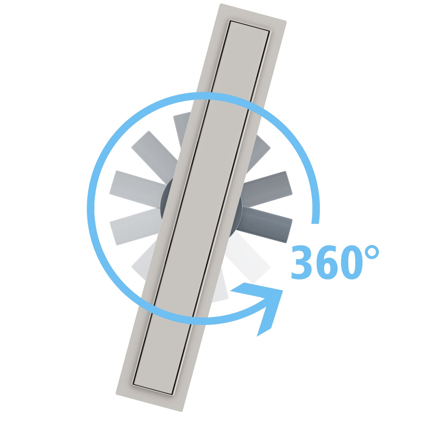 Duschrinne mit 360° drehbarem Siphon, befliesbarer Bodenablauf mit Geruchsstop und Haarsieb 80cm