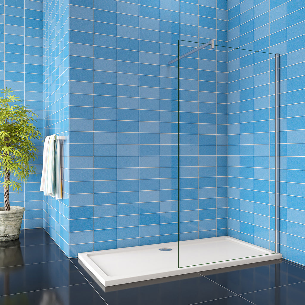 Duschabtrennung 700 H.2000 mm Walk in Duschwand mit Stabilisationsstange 900mm für badezimmer