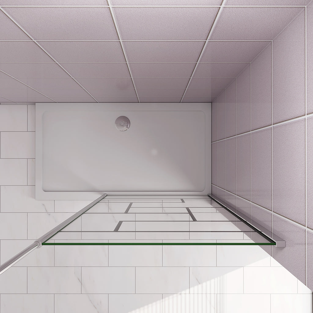 Duschabtrennung 80 H.200 cm Walk in Duschwand mit Stabilisationsstange