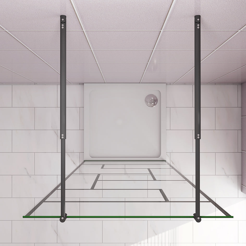 Duschabtrennung 877 H.2000 mm Walk in Duschwänd mit 2xStabilisationsstange 700-1200mm für badezimmer