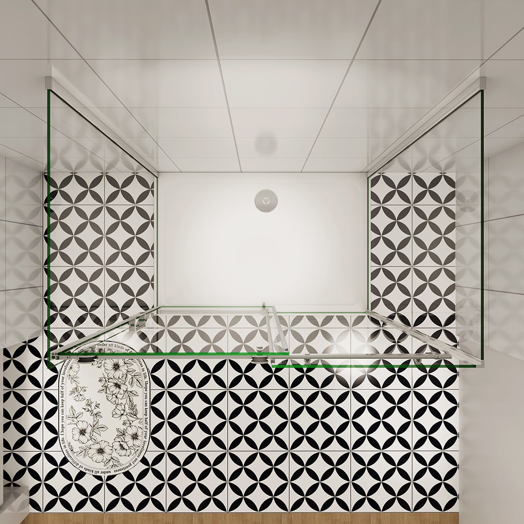 Duschabtrennung Schiebetür U Form 1000x900xH1950 mm für badezimmer