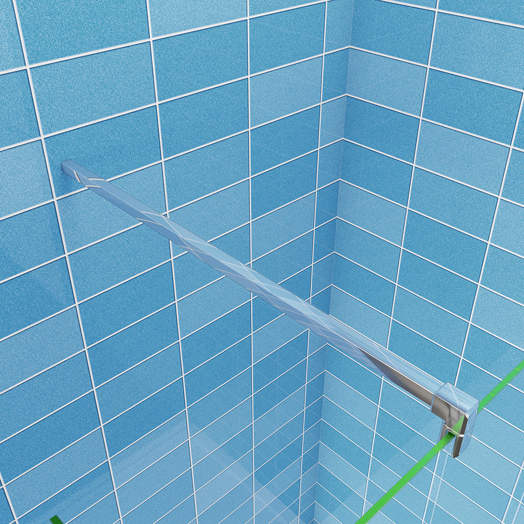 Duschkabine 110 H.200 cm 10cm Walk in Duschwand mit Stabilisationsstange 140cm badezimmer ideen