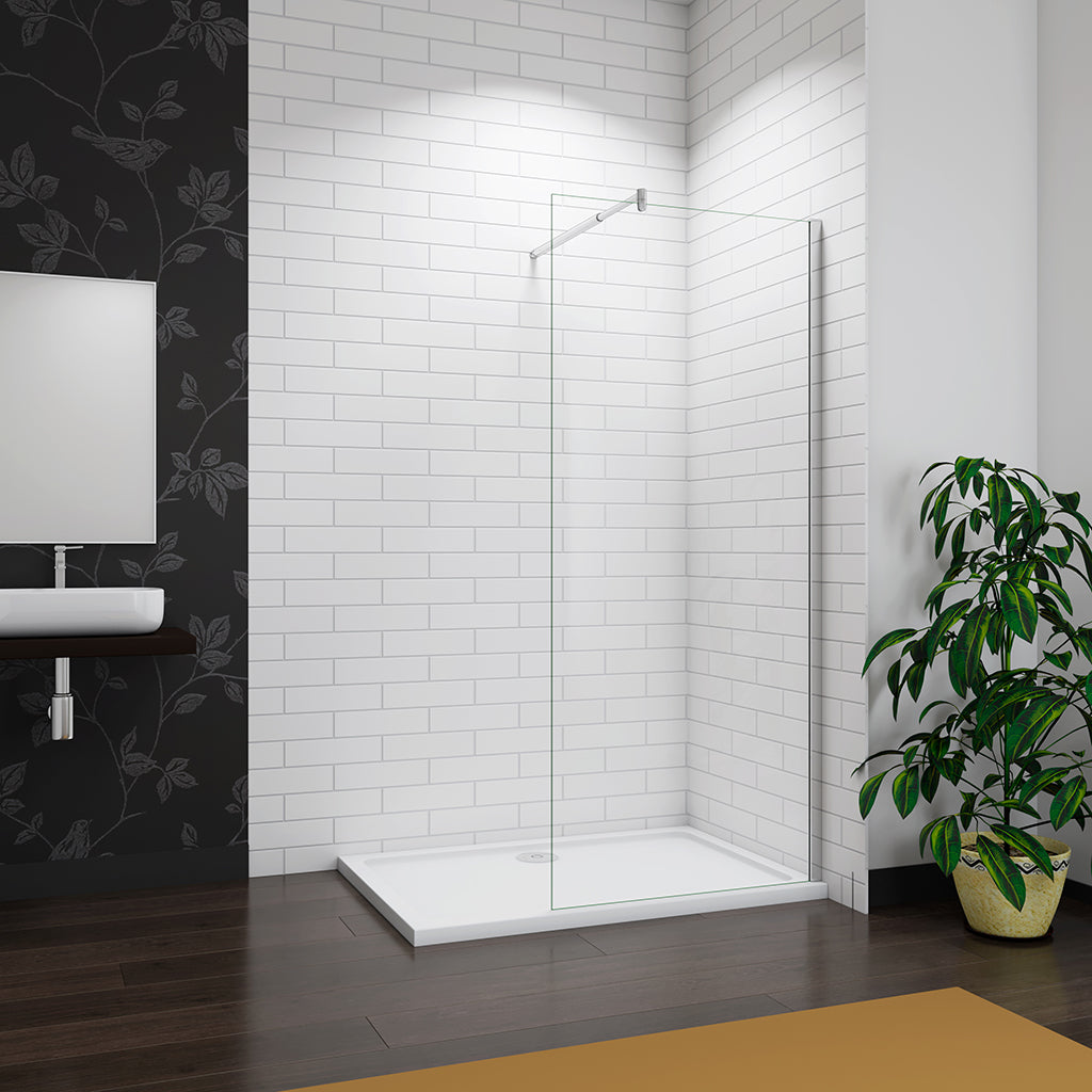 Walk-in Duschwand 120 X 200 Cm Mit NANO-Beschichtung – Klares ESG-Sicherheitsglas, Einfach Zu Montieren