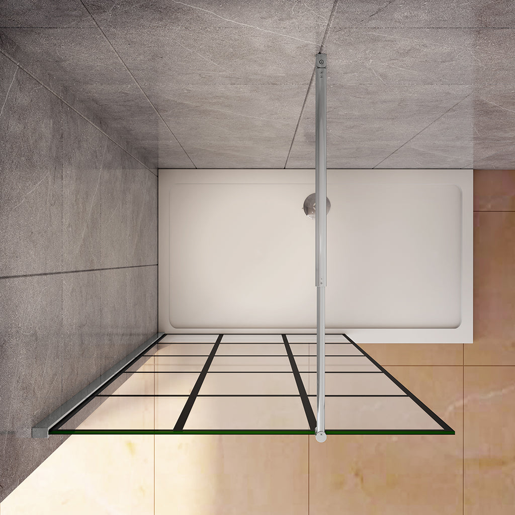 Duschkabine 140 H.200 cm Walk in Duschwand Gittermuster mit Stabilisationsstange 70-120cm badezimmer ideen
